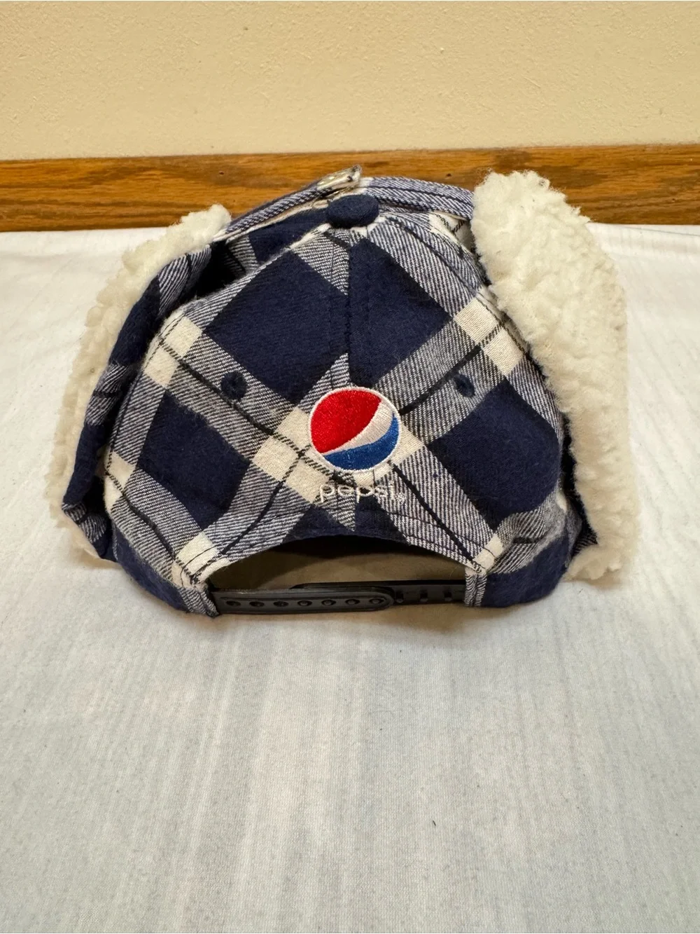 MLB Minnesota Twins Pepsi Blue Plaid SnapBack Bomber Fleece Ear Flaps Winter Hat